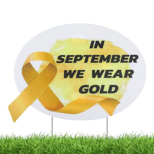 Pinkunn 24 x 18 Inches Childhood Cancer Awareness Yard Sign