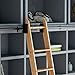 KINMADE 9ft Red Oak Wood Library Ladder with 3.3ft Black Carbon Steel Hardware Kit