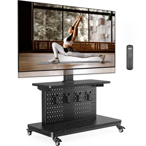 電動昇降式テレビスタンド 32～80インチ キャスター 壁寄せ 高さメモリー Amazon.co.jp: PERLEGEAR 電動昇降式テレビスタンド 32～80インチ対応