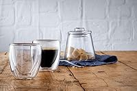 WMF Kult doppelwandige Espressotassen Glas Set 2-teilig, doppelwandige Gläser 80ml, Schwebeeffekt, Thermogläser, hitzebeständiges Espresso Glas – Ansicht 2