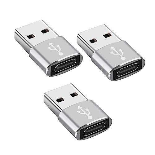 Adaptador USB C Hembra USB Macho CIYODO de 3 piezas compacto con carcasa de aluminio resistente