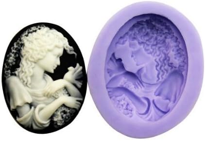 Girl and Bird Silicone Resin Clay Molds Handmade Resin Mold Polymer Clay Mold