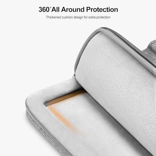 MOSISO 360 Protective Laptop Bag, 13.3 inch Computer Bag Compatible with MacBook Pro 14, HP, Dell, Asus Notebook, Side Open Sleeve with 2 Rectangle Zipper Pockets&Extendable Handle, Gray3