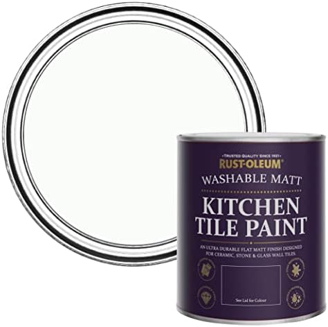 Rust-Oleum White water resistant Kitchen Tile Paint in Matt Finish - Chalk White 750ml