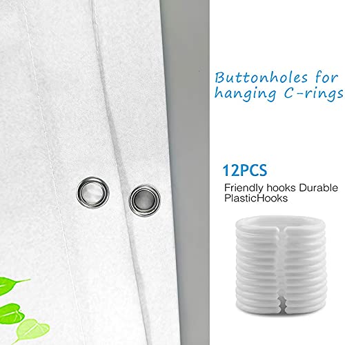 Rideau de douche polyester arbre vert de qualité supérieure avec crochets
