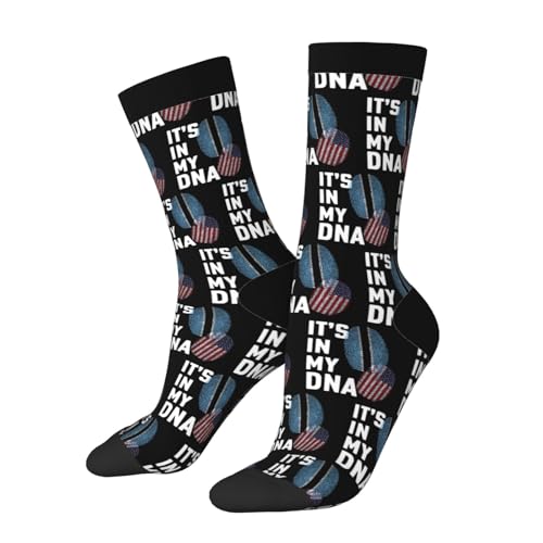 Chaussettes Botswana It's in My DNA pour homme et femme - Cadeau idéal pour le sport et la course à pied, 3 noir, Taille unique