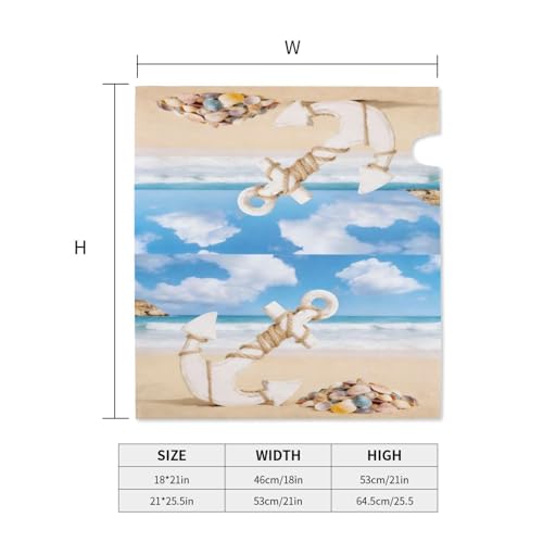 Image of Sea Shells Nautical Anchor Mailbox Cover Magnetic Summer Beach Waterproof Mailbox Wraps Post Letter Box Decor 25.5x21 in