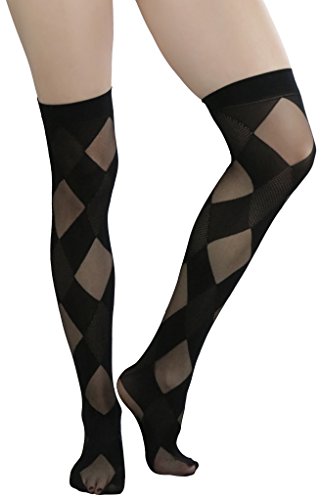 Image of ToBeInStyle Women's Nylon Thigh High Schoolgirl Opaque Stockings