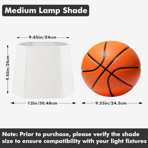 White Square Cut Corner Lamp Shades Set of 2, 9.45" × 12" × 9.45" Medium Fabric Lampshades for Table Lamps, Spider Fitter Replacement Lamp Shades for Home Decor, Easy Assembly - Image 5