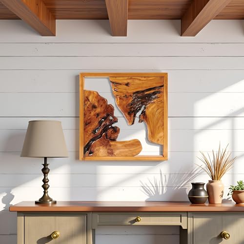 Warmaxx Rustic Cedar Wood Wall Art Decor 20'' x 20"