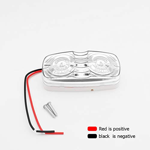 Tmh 4 Pcs 4 Inch White Side Marker Light 10 Led Rectangular Clearance Lamp Double Bullseye Sealed Surface Mount For Rv Truck Camper Suv Pickup Trailer Atv 12V Dc Ro12 #TOP6