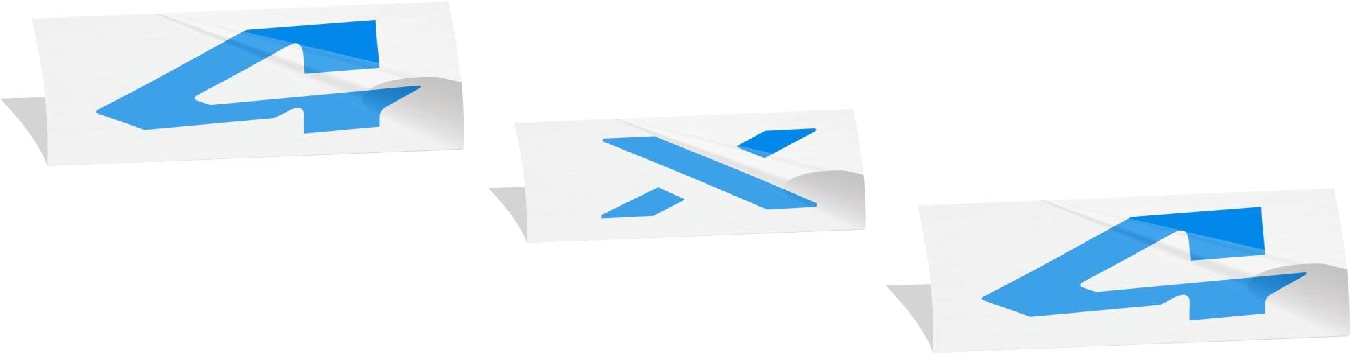 Reflective Concepts 4x4 Emblem Overlay Decal Sticker -Fits: 2019-2026 Ram, NOT for Classic - (Color: Reflective Medium Blue)