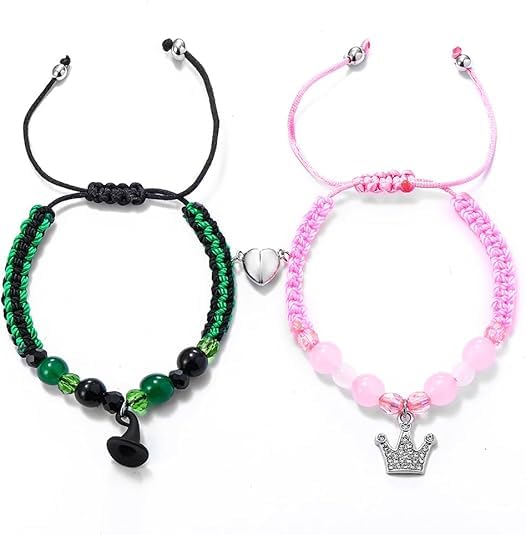 ZNVZTE Elphaba Glinda Friendship Matching Bracelets-Crown Witch Hat Matching Bracelets-BFF Couples Accessories Gifts for Bestfriend Couples Fans Party Dress Accessories