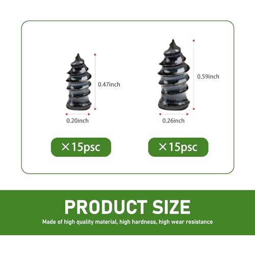 Image of Pack-30 Car Tire Repair Screw Kit, 2 Specifications of Quick Vacuum Self-Service Tire Repair Nails, Tight Fit and Perfect Sealing Waterproof Tool, Universal for Cars Motorcycles Trucks (Black)