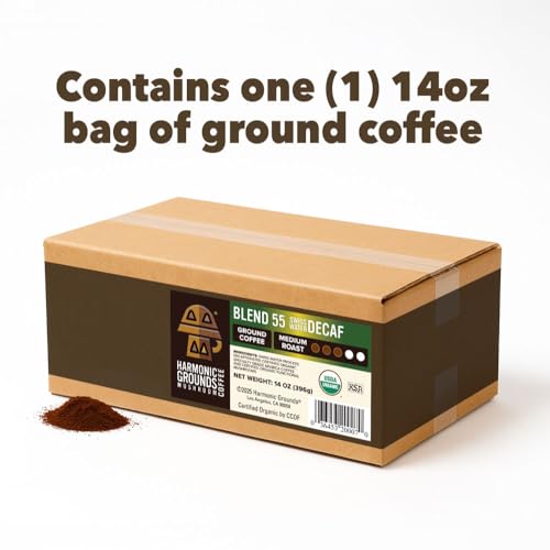 Harmonic Grounds Swiss Water Decaf Mushroom Coffee