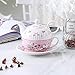 MALACASA Tea for One Set Teapot, Porcelain Tea Pot Set for One, Serving Teapot 11 Ounce, Teacup and Saucer Set, Cup 8.4 Ounce, Saucer 6 Inch, Series SWEET.TIME