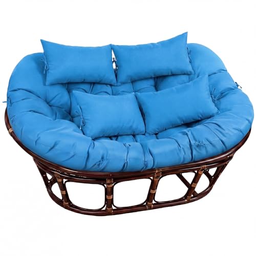 SmoothNovelty Double Papasan Cushion Waterproof Papasan Backrest Thickened Cushion with Matching Headrest Lumbar Accessory Pillows for Living Room Bedroom