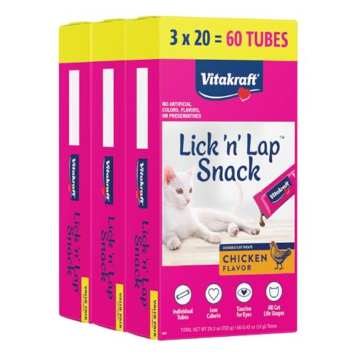 Vitakraft Lick 'n' Lap Snack Cat Treat, Chicken - Value Pack