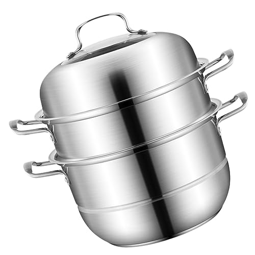 IMIKEYA 1 Juego Olla Inoxidable Multifuncional Vapor y Sopa Olla Vapor Arroz y Verduras Casa