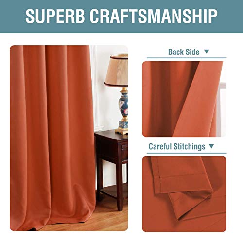 Image of Galaxy Home Decor Blackout Heavy Solid 100% Opaque Curtains for Long Door 9 Feet, Pack of 2, Rust (Rust, Long Door 9 Feet)