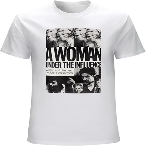 JUNKOU A Woman Under The Influence John CassaGena Rowlands Cinemaphile Arthou Men's T Shirt Unisex Tee White XXL