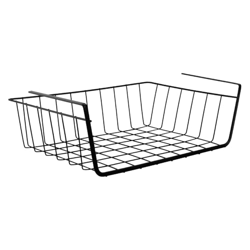 Miniatura 5 de Funsuei 5 Cestas De Almacenamiento Debajo De Estantes, 34 X 20,5 X 11,5 Cm, Cesta De Alambre, Cesta Colgante Negra, Cesta Colgante Para Cocina, Oficina, Armario, Cuarto De Baño