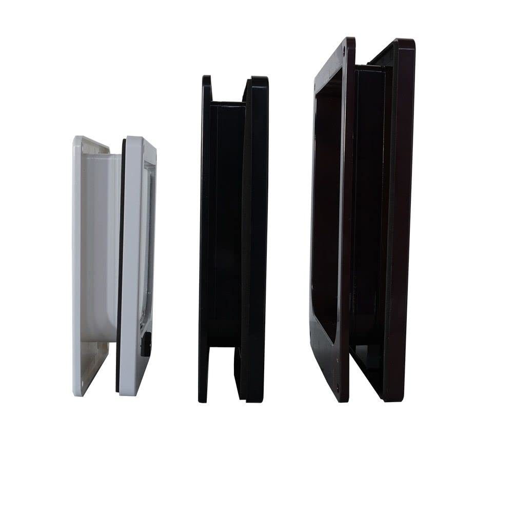 IVOL Katzenklappe - Mit Schließfunktion - Einfache Installation Katzentür - 4 Wege Magnet Verschluss (M - 19x22x5,5 cm - Braun)