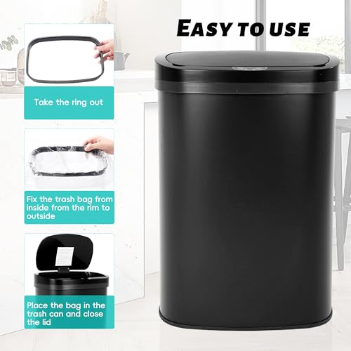 Caneca de basura rectangular de 13 galones con tapa y sensor miniatura 5