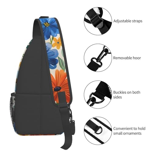 Mochila ligera tipo bandolera con estampado floral para mujer y hombre miniatura 5
