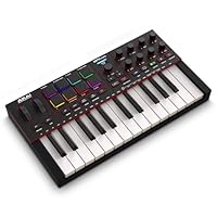 Akai Professional MPK Mini IV USB-C MIDI Keyboard Controller für Anfänger und Produzenten - MPC Drum Pads, Pitch- und Modulationsräder, Musikproduktionssoftware, Native Instruments Soundpaket, Schwarz