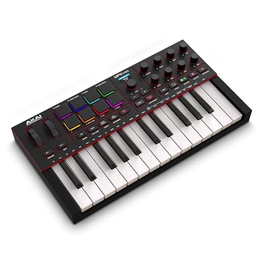 Akai Professional MPK Mini IV Teclado Controlador MIDI USB-C para Principiantes y Productores - Pads de Batería MPC, Ruedas de Pitch & Mod, Lecciones, Software de Producción con 1000+ Sonidos, Negro