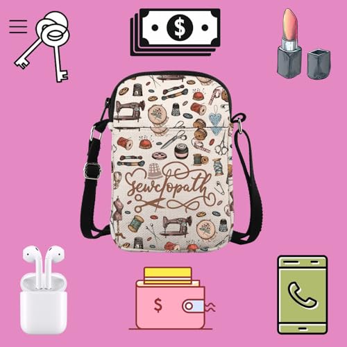 TSOTMO Funny Sewing Gift Sewciopath Gift Tailor Gift Seamstress Sewing Lover Zipper Pouch Crossbody Bag3
