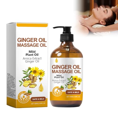 100 Ml Ätherische Öle Ingwer Bauchdrainag Ginger Oil Schlankheits Bauch Ingwer Öl Lymphdrainage Ingweröl, Ingwer Massageöl, Stress abbauen, Ingweröl zur Massage Lymphdrainage