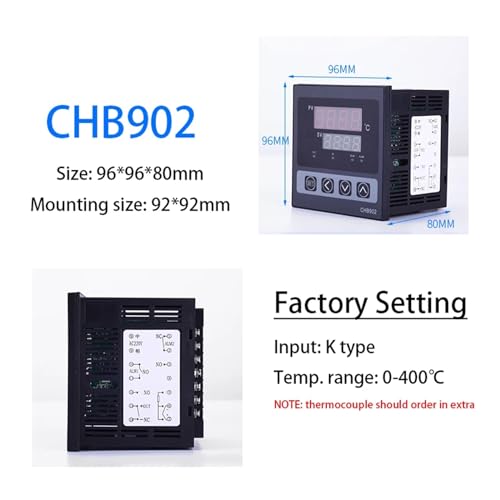 Termostato programable CHB902 para solucionar oscilaciones de calor con entrada PT100 y K 3