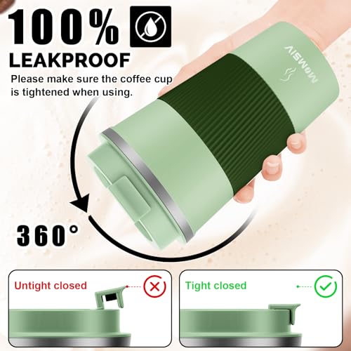 Image of MOMSIV 17oz Travel Mug, Insulated Coffee Cup with Leakproof Lid, Vacuum Stainless Steel Double Walled Reusable Tumbler for Hot and Cold Water Coffee and Tea In Travel and Car