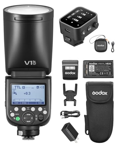 Flash speedlite Godox V1ProO con TTL y disparador X3O compatible con OM System