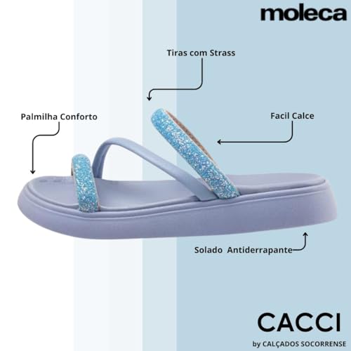 Rasteira Moleca Vazada Glitter