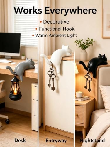 ChayWillow 3D Printed Cat Desk Decor with Hanging Lantern Light Set of 3 - image 3
