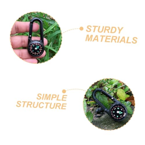 Brújula metal carabiner doble 2 pcs para camping miniatura 3