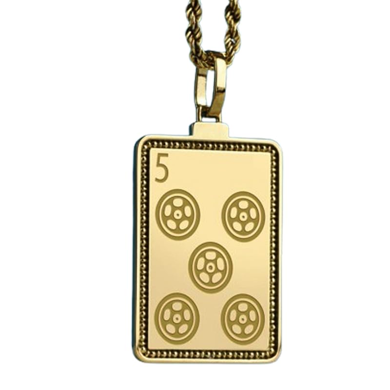 Collier mah-jong cinq points en argent plaqué or, un cadeau unique chargé de sens et d'histoire