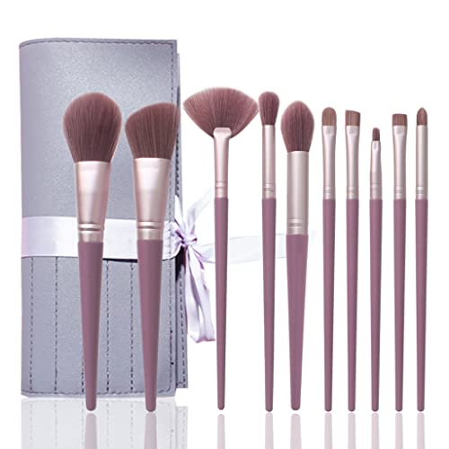 Kit pinceau de maquillage 10 pièces à manche long pour poudre fond de teint et fard à joues