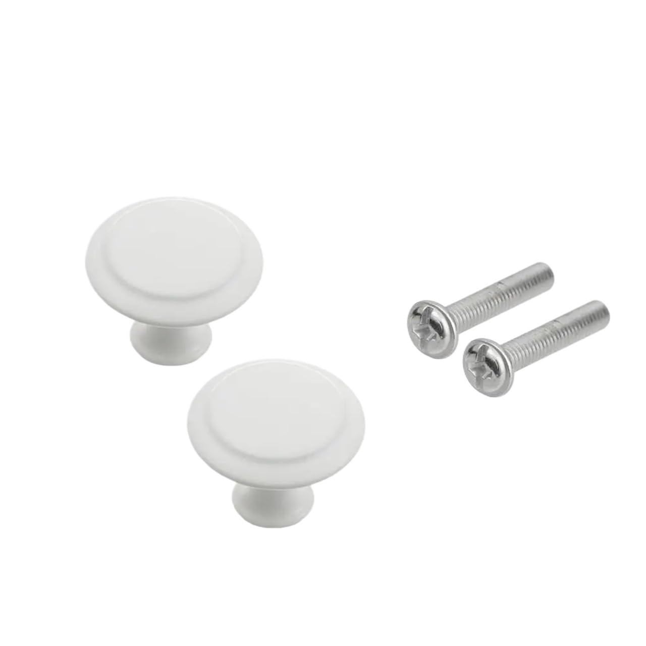 bogniga Handle Knob 30pcs Furniture Fitting Round Cabinet Knobs Kitchen Cabinet Drawer Pull Handle with Screw Wardrobe Furniture Hardware(27mm-White)