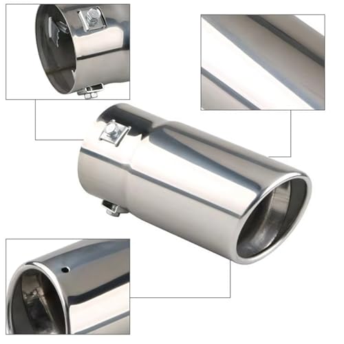 Pot d'échappement modifié double cylindre 73mm en acier inox noir pour automobile