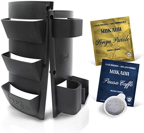 Mokaor Accessories Holder for Frog Coffee Machine- Coffee Pod Holder Stand, Cups Rack, Sugar Sachets and Stirrers Kit + Mokaor Coffee Pods Sample Kit