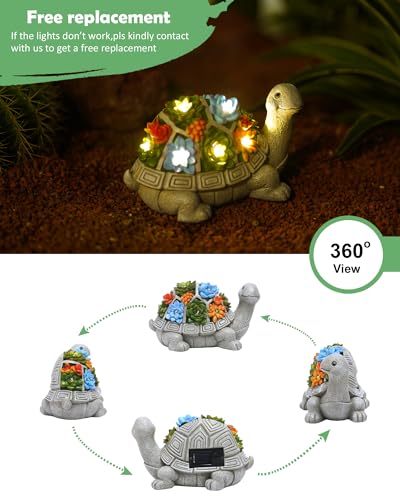 Nacome Solar Turtle Garden Statue with Lights