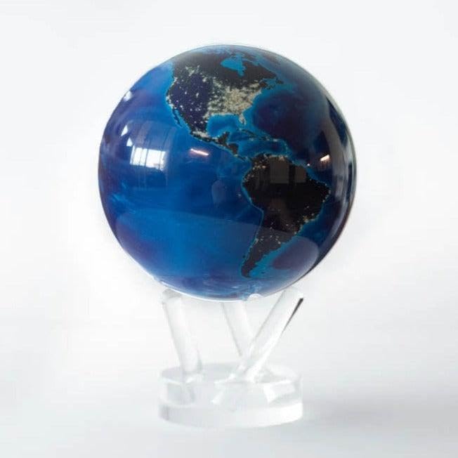Globe – Earth at Night (6”) | Rotating Globe Powered by Light, No Batteries or Cords | City Lights Satellite Imagery | Unique Gift or Modern Desk Decor