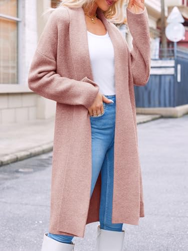 Image of Saodimallsu Womens Long Cardigan Sweaters Chunky Open Front Oversized Slouchy Knit Fall Trendy Coatigan Jackets