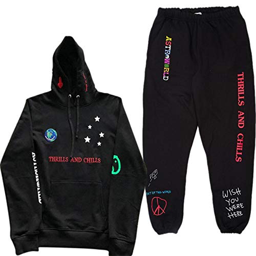 TRaVIS SCOTT aSTROWORLD Letter Printed Women Men Jogging Pants Hip hop Streetwear Men Cotton Sweatpants Hoodie suit