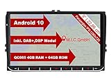 M.I.C. AV9V2 Android 10 Autoradio mit navi Qualcomm Snapdragon 665 4G+64G Ersatz für VW Golf t5 touran Passat RNS RCD Skoda SEAT: SIM DAB Plus Bluetooth 5.0 WiFi 2din 9