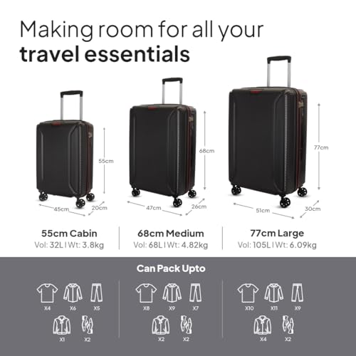 Image of American Tourister Robotech Sport|Medium Size Check-in Spinner Trolley Bag (67 cm)|360 8 Wheel Travel Luggage|Hard Case Polycarbonate Suitcase|Recessed TSA Lock|Black Sport